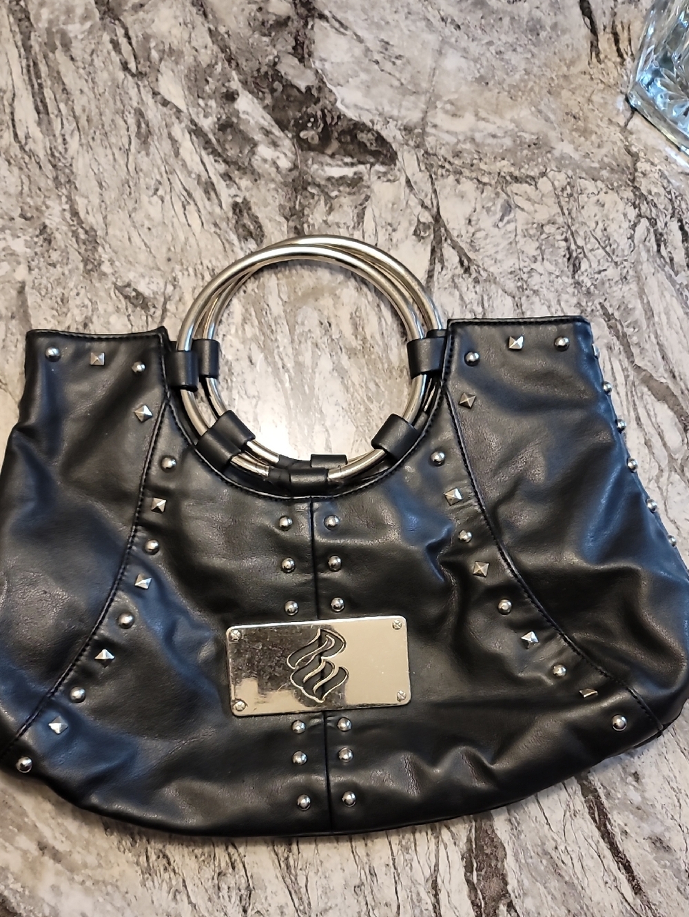 Rocawear Black Studded Ring-Handle Women's Tote